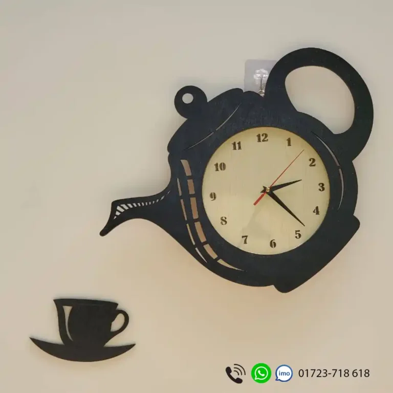 Kettle Cup Wooden Wall Clock