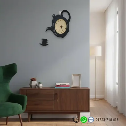 Kettle Cup Wooden Wall Clock