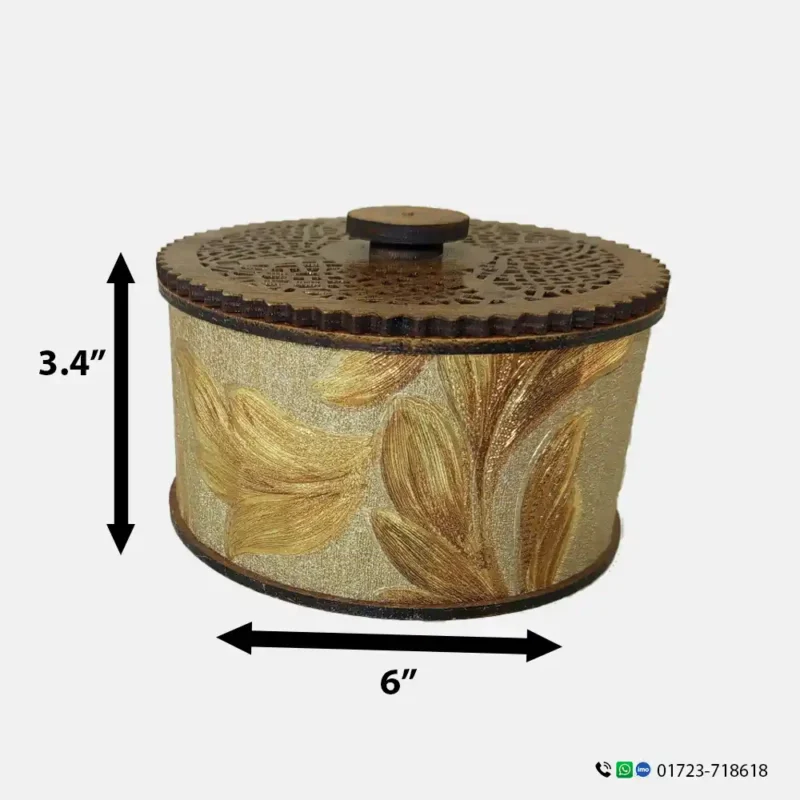 Wooden Round Ornament Box Large